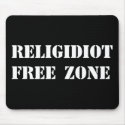 Religidiot Free Zone mousepads