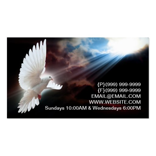 Religion Christian Dove Spiritual Church Praise Business Cards (back side)