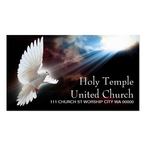 Religion Christian Dove Spiritual Church Praise Business Cards (front side)