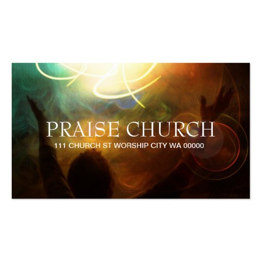 Religion Christian Pastor Spiritual Church Praise Business Card Templates (front side)