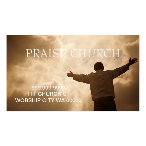 Religion Christian Pastor Spiritual Church Praise Business Card (front side)