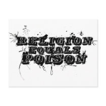 Religion Equals Poison Postcards