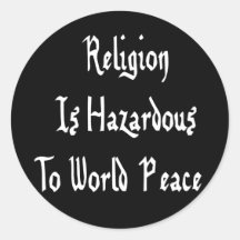 Religion Hazard Round Stickers