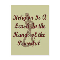 Religion Is A Leash postcards by godless_heathen Religion Is A Leash postcards