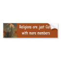 religions are just cults bumper stickers
