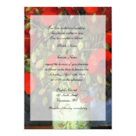 Religions wedding. Vase with Red Poppies. Custom Invite