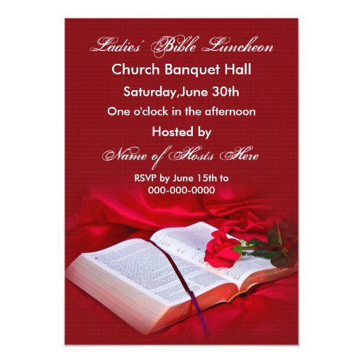 Religious Bible Invitation (Red silk) | Zazzle