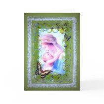 Religious blank card Madona and Child