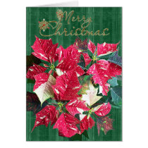 Religious Candy Cane Poinsettia Christmas Card