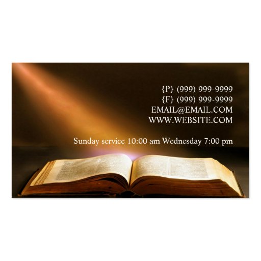 Religious Church Christianity Religion Bible Business Card (back side)
