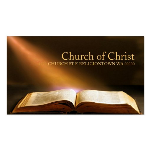 Religious Church Christianity Religion Bible Business Card (front side)
