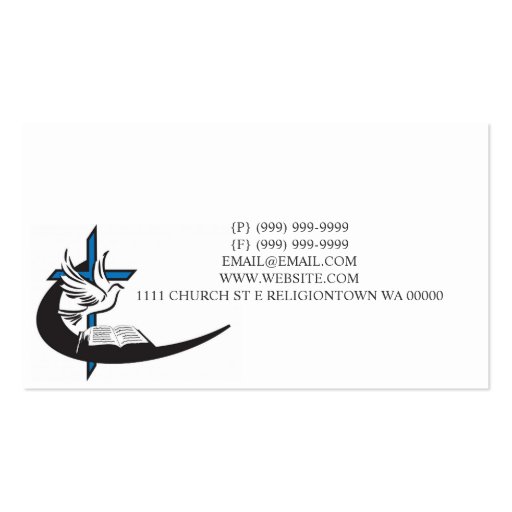 Religious Church Christianity Religion Pastor Business Card Templates (back side)