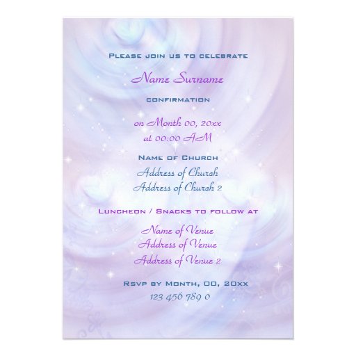 Religious confirmation dove custom invitations
