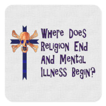 Religious Crazies Square Stickers