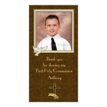Religious Dove Cross Paisley Custom Photo Card