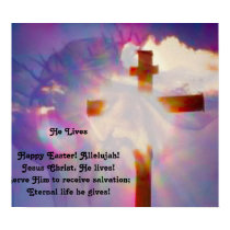 Religious Easter Poster - Jesus and Cross
