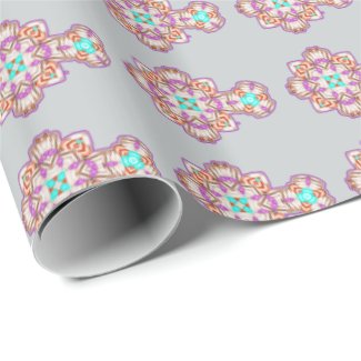 Religious Event Ornate Colorful Crucifix Design Wrapping Paper