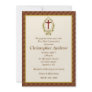 Religious Maroon Border Personalized Invitations