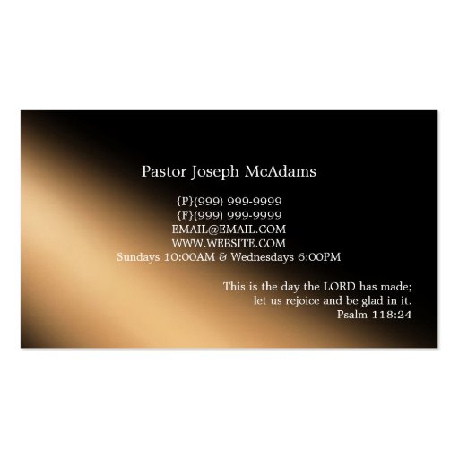 Religious Religion Christian Pastor Christianity Business Cards (back side)