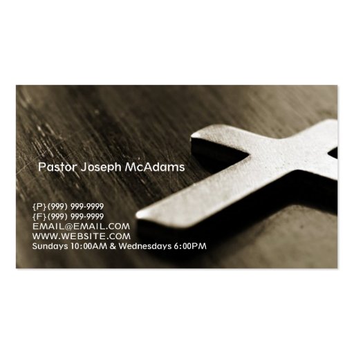Religious Religion Christian Pastor Christianity Business Card (back side)