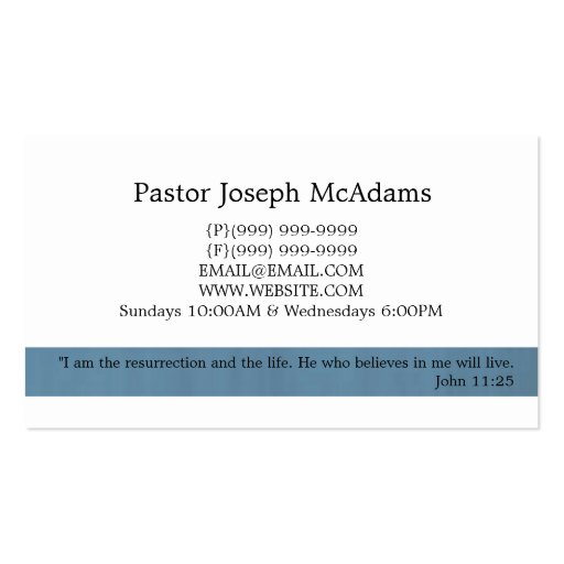 Religious Religion Christian Pastor Christianity Business Cards (back side)