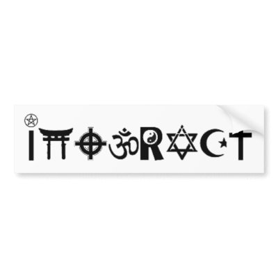 religious symbol interact bumper sticker