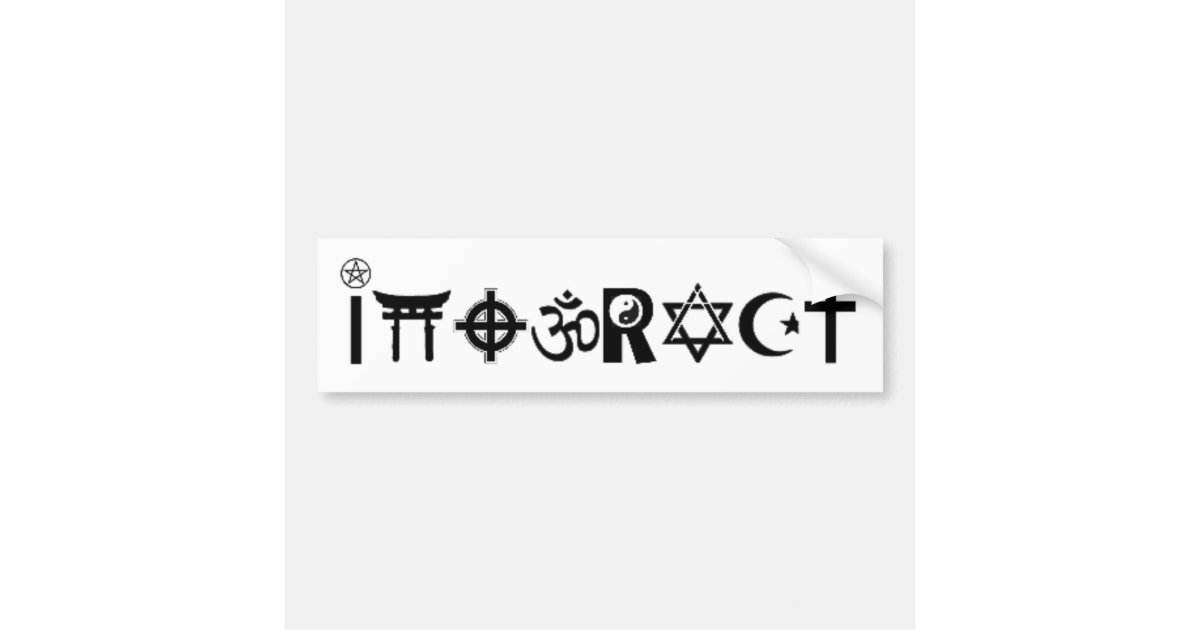 religious symbol interact bumper sticker | Zazzle