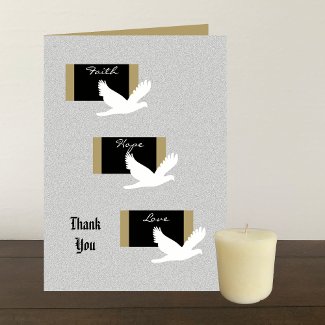 Religious Sympathy Thank You Card - Doves card