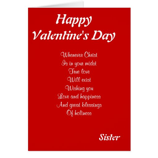 Religious Valentine s Day Sister Card Zazzle