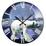 Reloj ártico del arte del oso polar y de la aurora