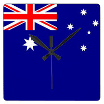 Reloj de pared con la bandera de Australia