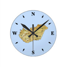 Reloj del mapa de Hungría Relojes De Pared