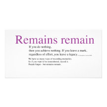 Remains remain photo card template