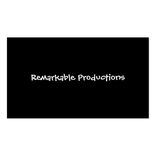 Remarkable Productions Business Card (back side)
