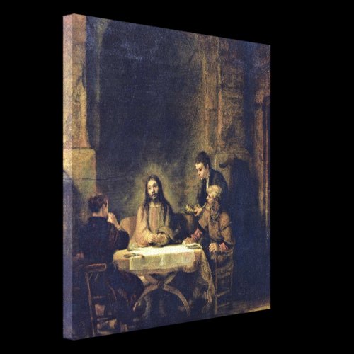 Rembrandt Harmenszoon van Rijn - Christ at Emmaus Stretched Canvas Print