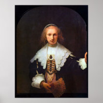 Rembrandt - Portrait of Agatha Bas Print