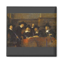 Rembrandt, Syndics of the Clothmakers, with Oboes! magnets by arluz1 Rembrandt, Syndics of the Clothmakers, with Oboes! magnets