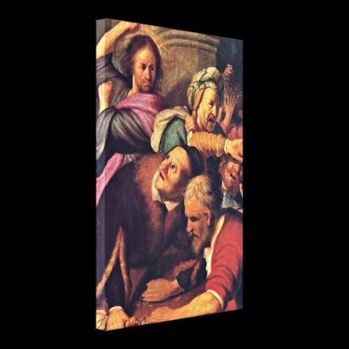 Rembrandt van Rijn - Christ driving money-changer Gallery Wrapped Canvas