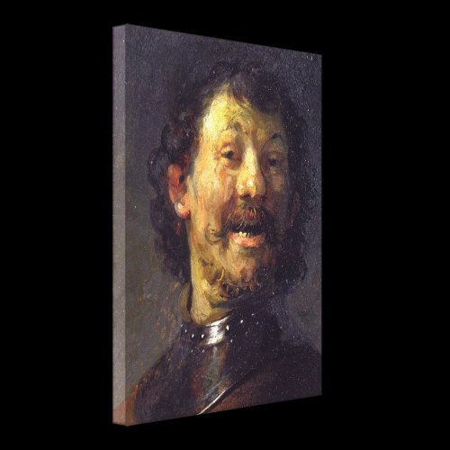 Rembrandt van Rijn - Laughing man in gorget Stretched Canvas Print