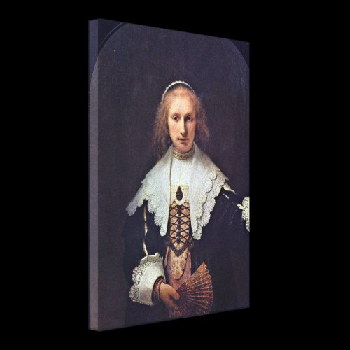 Rembrandt van Rijn - Portrait of Agatha Bas Stretched Canvas Print