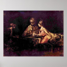 Rembrandt van Rijn - The Feast of Esther Poster