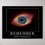 REMEMBER - God is watching you. Poster