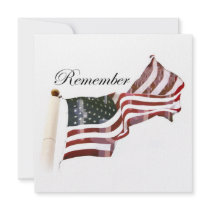 Remember  Memorial Day - Crosses Within Old Glory Personalized Invites