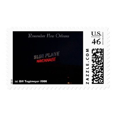 Remember New Orleans Blue Plate Mayo Postage Stamps by nyksla