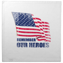 Remember our heroes Faded.png Printed Napkin