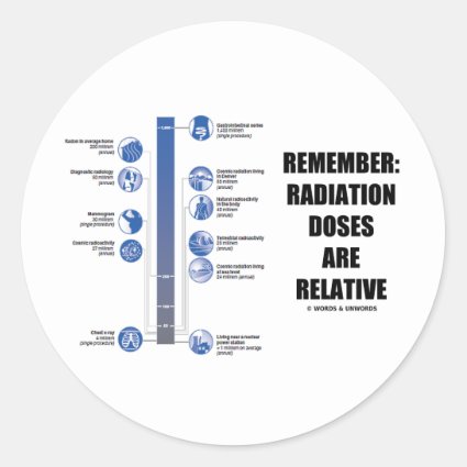 Remember: Radiation Doses Are Relative Round Sticker