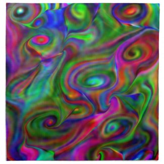remember the 60s and 70s, fluid colors napkin