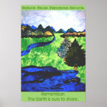 "Remember: The Earth is ours to share" Poster