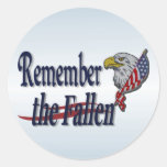 Remember the Fallen with Eagle and Flag Sticker