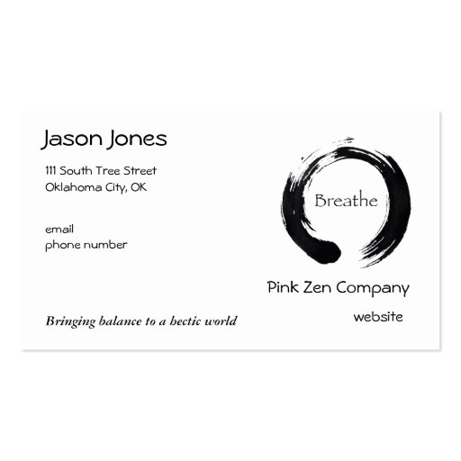Remember to Breathe! Business Card Templates (front side)